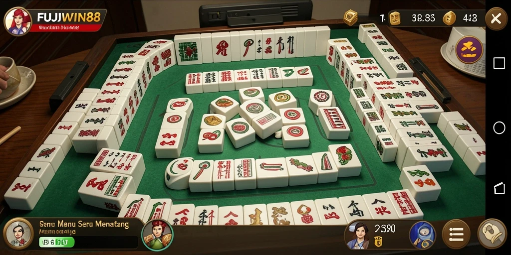 Tampilan gameplay menarik dari FUJIWIN88 dengan elemen Mahjong.