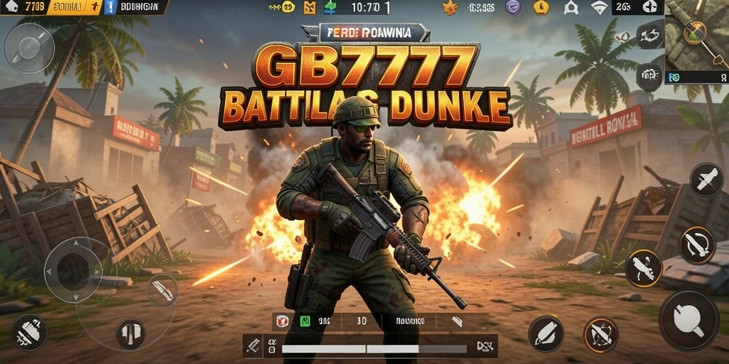 Screenshot menunjukkan intensitas pertempuran dalam game Battle Royale.