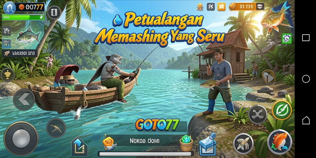 Tampilan gameplay menarik dan seru dari GOTO77 saat memancing.