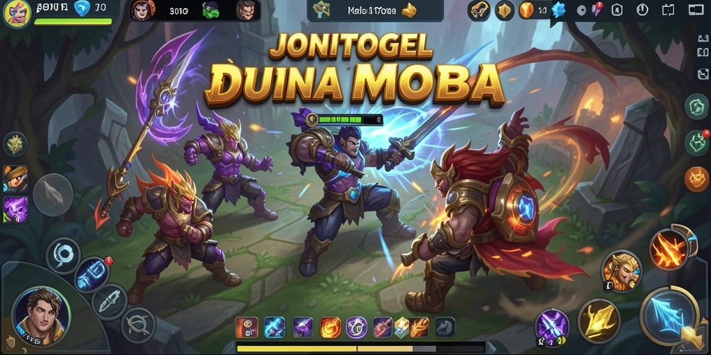 Tampilan gameplay menarik dari JONITOGEL dalam kategori MOBA.