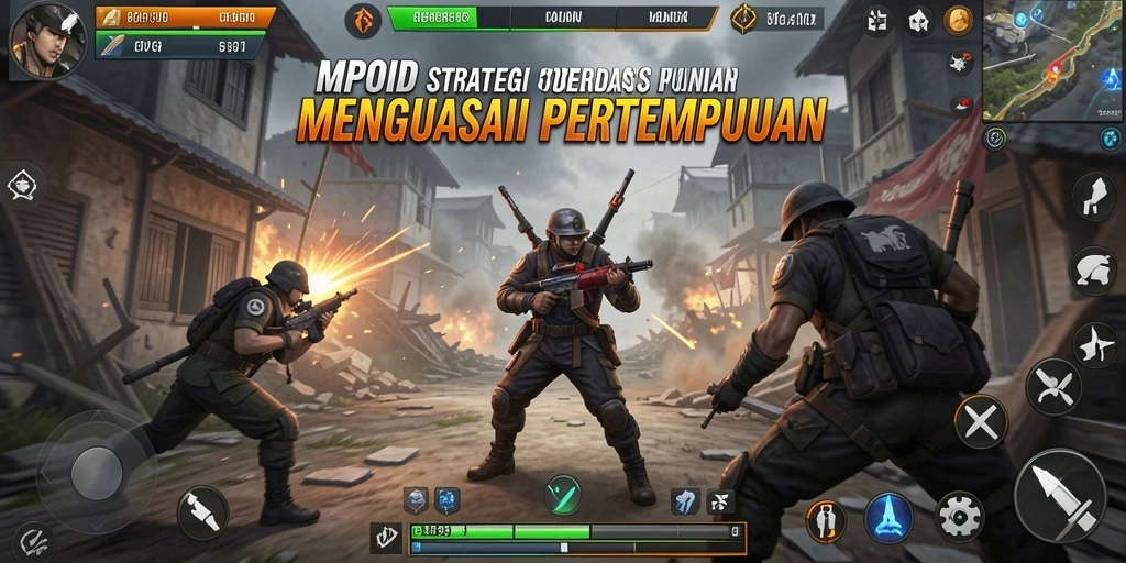 Screenshot utama MPOID menunjukkan aksi strategi yang menegangkan.