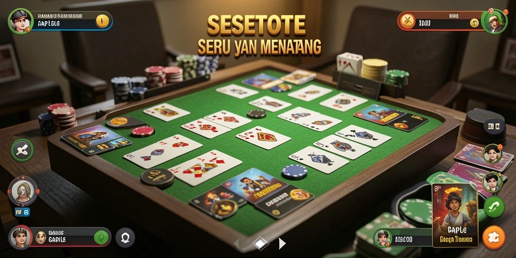 Tampilan gameplay Gaple yang seru dan menantang.
