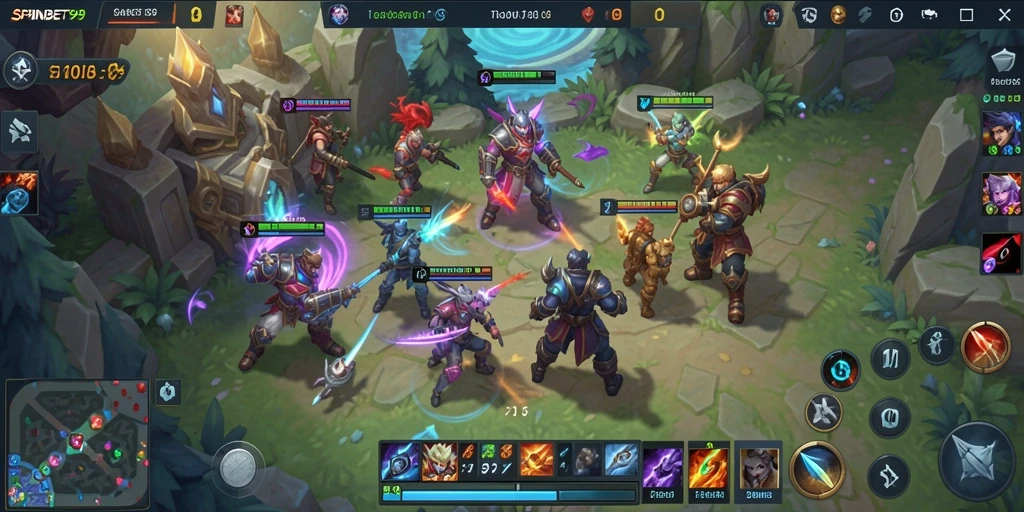Tampilan gameplay seru di SPINBET99 dengan pertarungan intens.