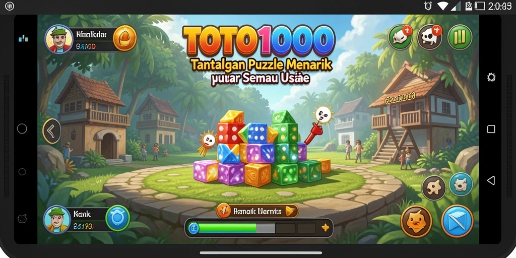 Tangkapan layar gameplay TOTO1000 menampilkan tantangan puzzle yang menarik.